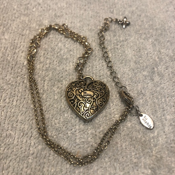 Vintage Lia Sophia Queen Bee pendant heart necklace - Picture 2 of 4